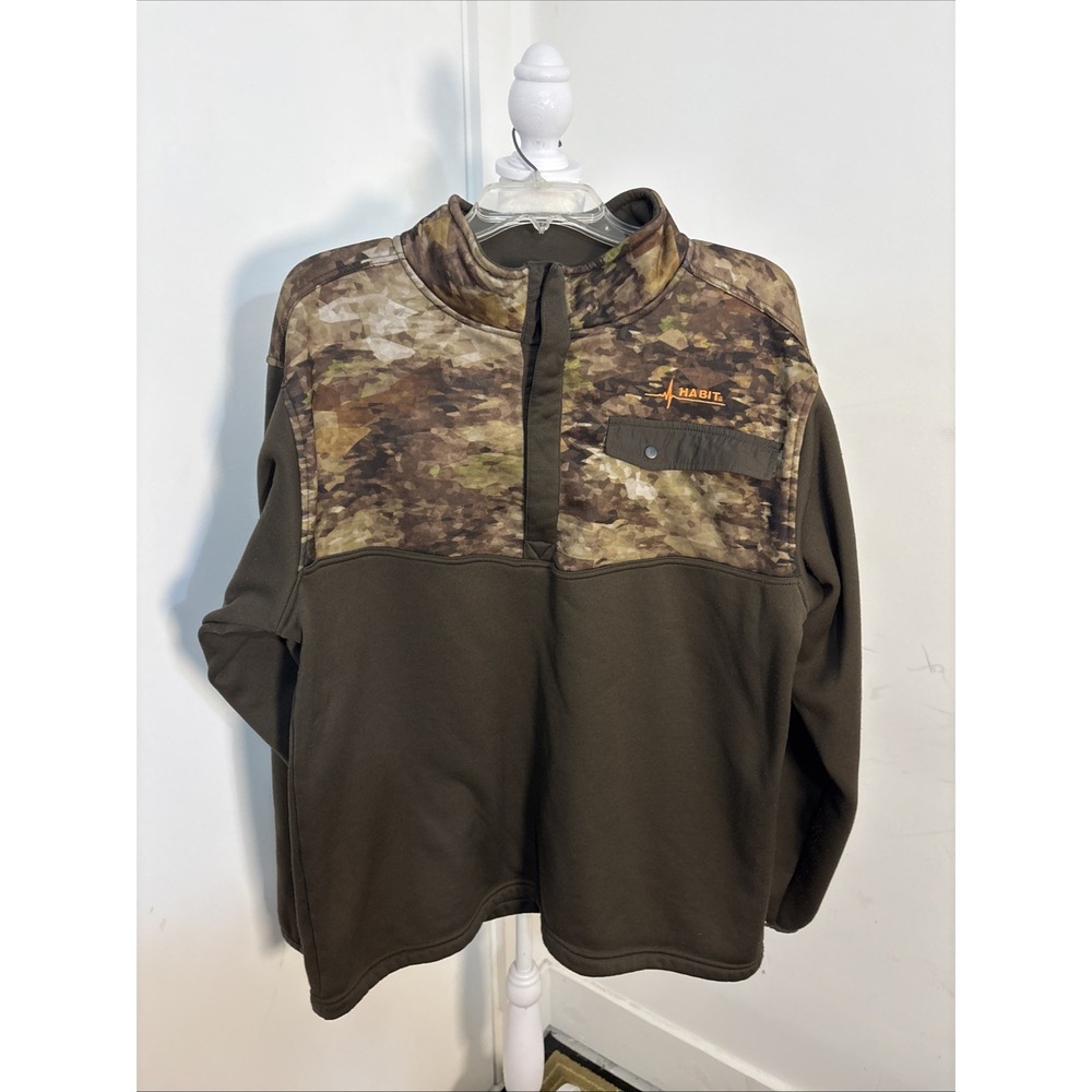 HABIT Men's Pullover Hunting Camping Fishing Fleece Quality Built+Field TestedXL
